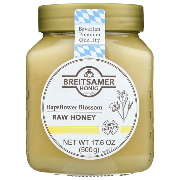 Pack of 6, Breitsamer Honig Rapsflower Blossom Raw Honey, 17.6 oz