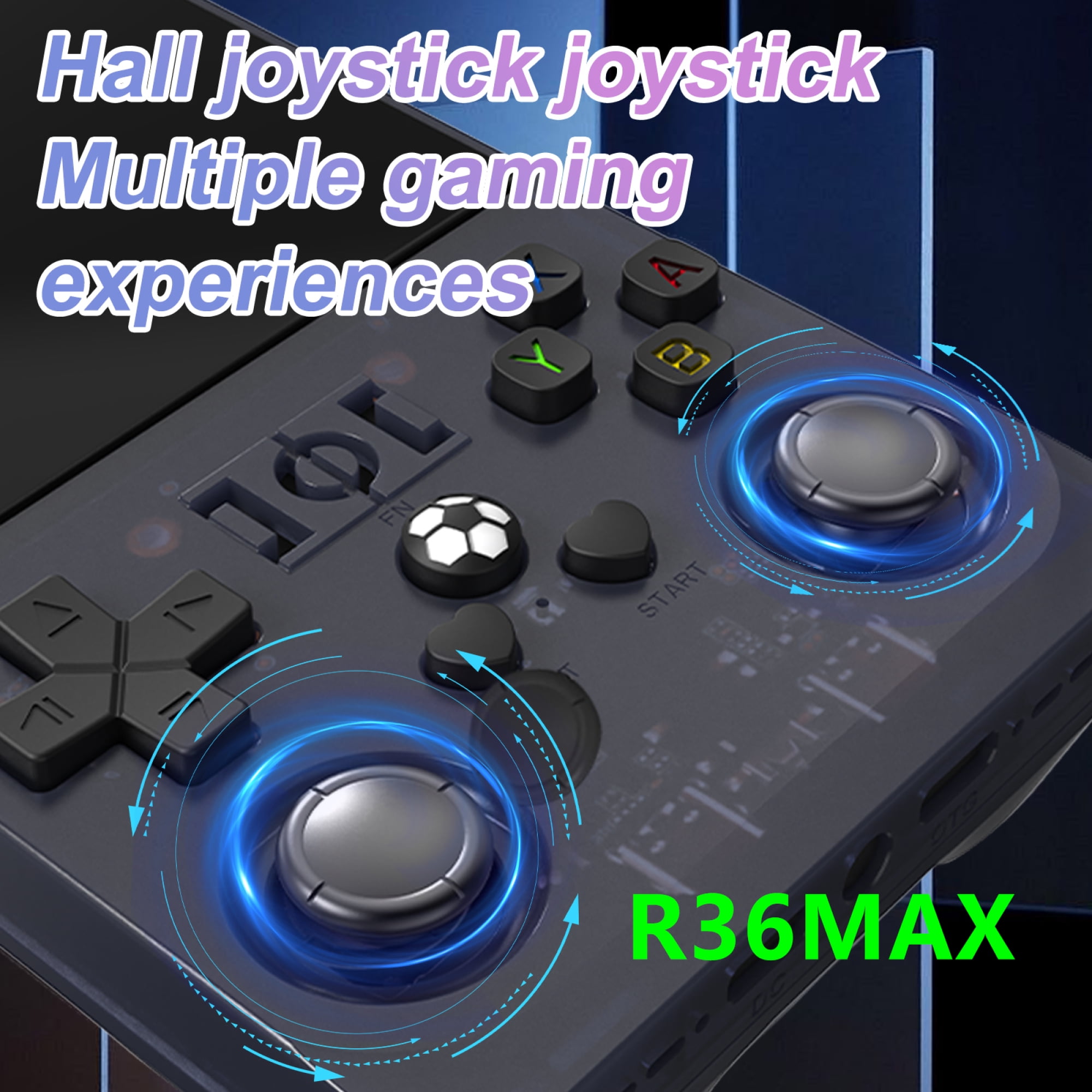 The latest R36SMAX open source handheld game console, nostalgic arcade game, 4.0-inch 3D large screen, GBA dual joystick,white,128G