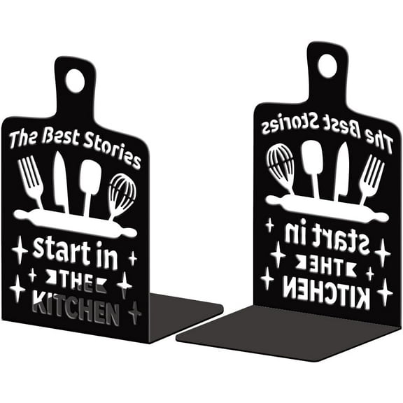 Metal Bookends for Shelves Modern Decorative Heavy Duty Study Book Support Stoppers for Office Desk Shelf Room 5.3"x4.3"x7.9" Cast Iron Simple Tall Bookends 1 Pair (Cutting Board)