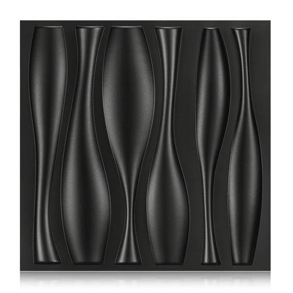 30Pack 3D Wall Panels for Interior Wall Décor Black 11.8"*11.8" Covering Panels, PVC Textured 3D Wall Tile for Living Room, Bedroom DIY Interior Décor