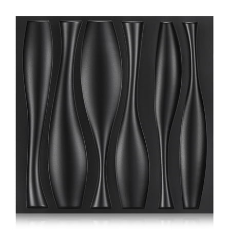 20 Pack 3D Wall Panels for Interior Wall Decor  11.8 x11.8 PVC Textured Panels Black Accent Wall Panles for Living Room Bedroom TV Background