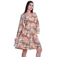 thumbnail image 3 of Moomaya Robe Courte Évasée Imprimée de Designer, Manches Longues, Tunique en Velours, Robes pour Femmes, 3 of 6