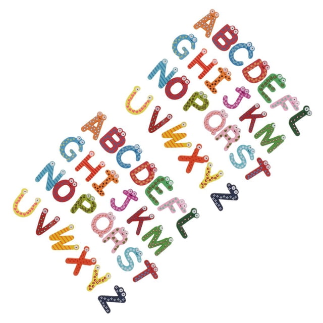 52 Piezas Coloridas Letras Magnéticas De A-Z De De Juguetes Educativos Para Niños perfke Juguete de bloques de letras magnéticas