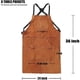 thumbnail image 3 of Delantal de Carpintería de Cuero, Delantal de Trabajo con 6 Bolsillos para Herramientas, Delantal de Soldador para Hombres Mujeres, Delantal de Taller Anti Calor Ignífugo, Ajustable de M a Xxl, 3 of 6