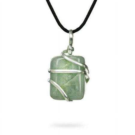 aquamarine gemstone pendant necklace - natural crystal healing | stone of courage | throat chakra & communication aid | calming soothing energy to relax and reduce stress