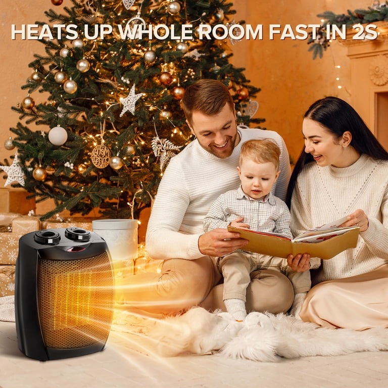 KISSAIR Compact 1500W/750W Space Heater with Thermostat - ETL Certified  Ceramic Portable Heater Fan, Ideal for Home/Dorm/Office/Kitchen, Black -  Walmart.com