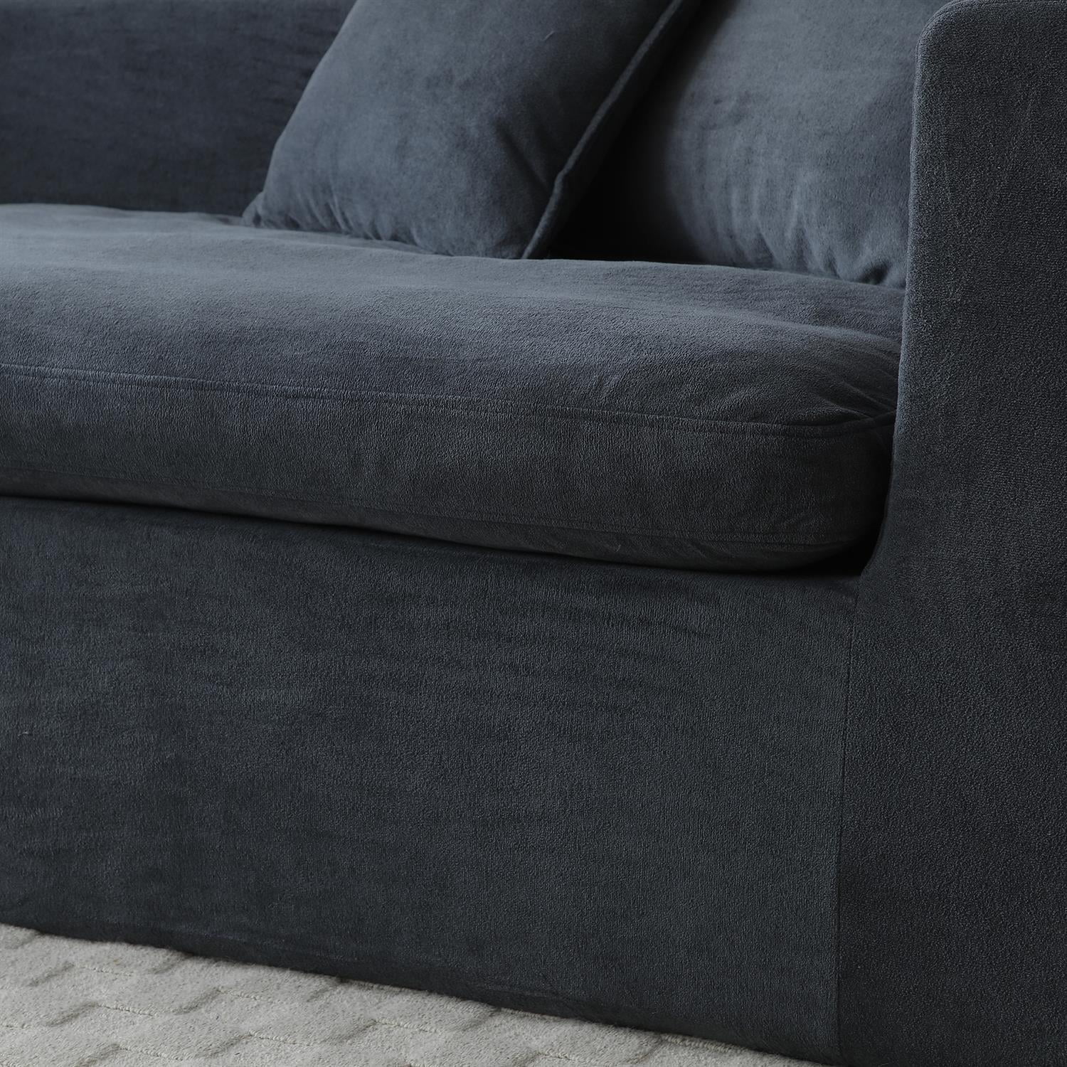 Demi Bonn 149" Cloud Sectional Sofa with L-Shape Chaise, Modern Deep Seat Modular Couch, Velvet Upholstered for Living Room or Bedroom, No Assembly Needed, Gray