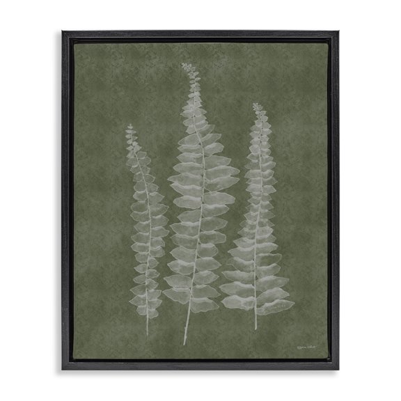 Stupell Industries Farmhouse Green Rustic Botanicals Black Floating Frame Canvas Art, 17 x 21, by Annie LaPoint