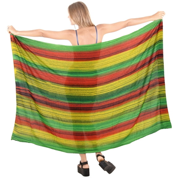 HAPPY BAY Women's Beachwear Summer Bikini Wraps Beach Wrap Swimwear Coverups Sarong Swim Cover up Skirt Swimsuit Pareo for Women One Size Shamrock Green, Tie Dye