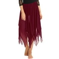 thumbnail image 5 of YiZYiF Womens Chiffon High-Low Long Dance Skirt Asymmetric Hem Lyrical Dance Costume, 5 of 5
