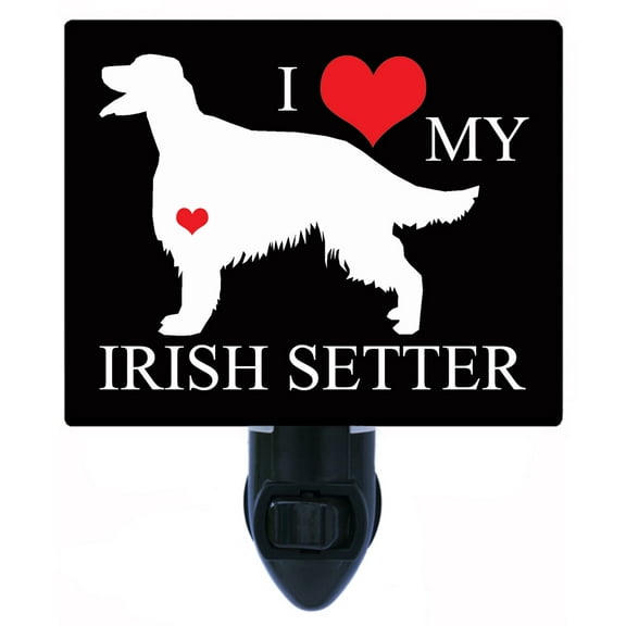 Night Light - I Heart My Irish Setter. | Dog Theme, Includes Free Switchable Insert, 4W Bulb, E12 Base