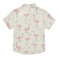thumbnail image 2 of Dailycode Small Short Sleeve Button Down Shirts Flamingo with Polka Dots Casual Shirt 3-10 Years, 2 of 9