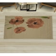 thumbnail image 1 of Floral Decorative Rug, Poppy Flowers Vivid Petals Buds Pastoral Purity Mother Earth Nature Design, Quality Carpet for Bedroom Dorm and Living Room, 6 Sizes, Pale Camel, by Ambesonne, 1 of 1