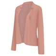 thumbnail image 3 of MAWCLOS Women Cardigan Jacket Solid Color Blazers Long Sleeve Business Jackets Casual Work Stand Up Neck Coat Pink XXL, 3 of 6