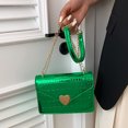 thumbnail image 3 of Bolso bandolera para mujer Bolso bandolera de PU con patrón de cocodrilo (Verde), 3 of 4
