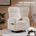 thumbnail image 6 of Yaheetech Corduroy Swivel Recliner Glider Chair Rocking Chair for Living Room, Beige, 6 of 14