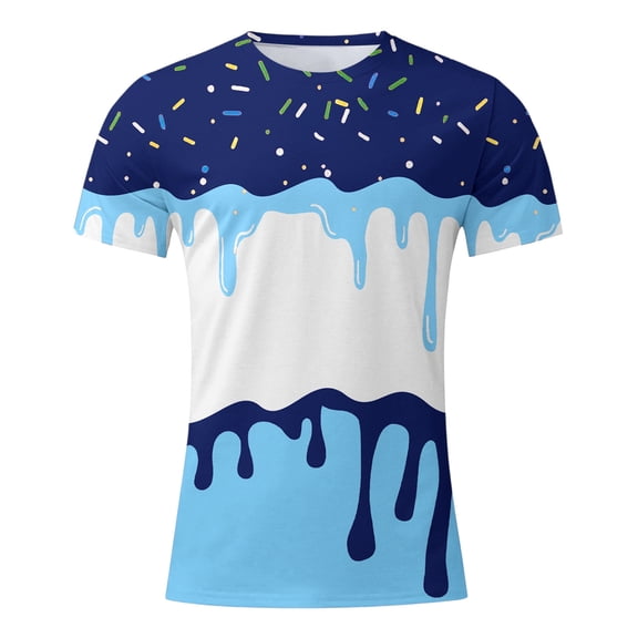 CONZONE Men's Tshirts Short Sleeve T-Shirts for Men Casual Ice Cream Graphic Crew Neck Lightweight Tees Cozy Summer Tops