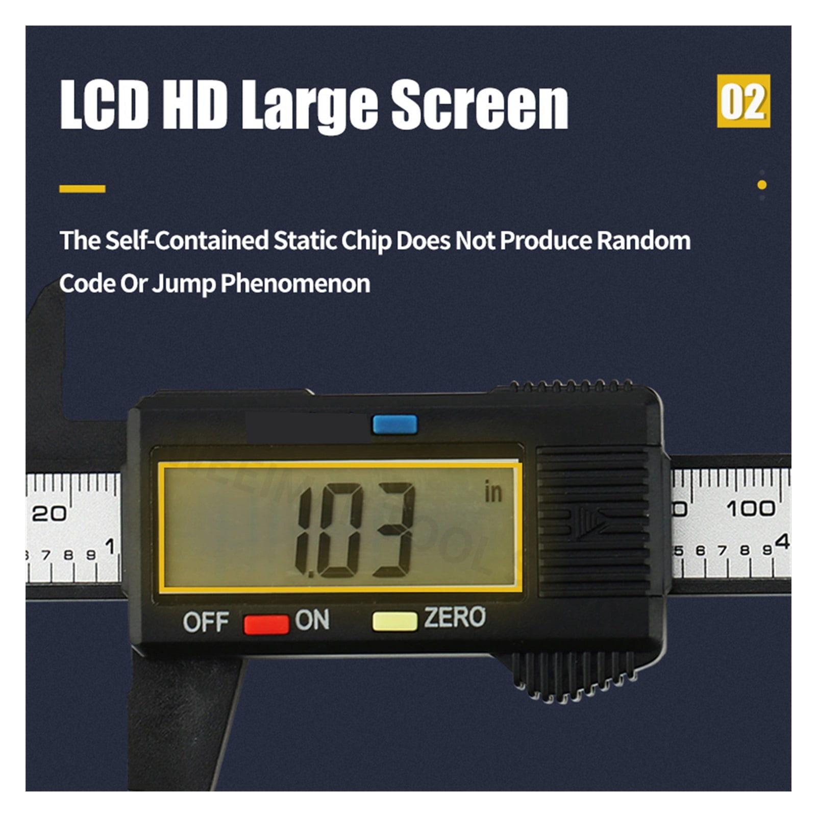 Electronic Digital Caliper Carbon Fibre Vernier Calipers Plastic Gauge LCD Micrometer Ruler Measuring Tools Instrument 150mm/6In