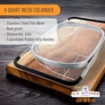 thumbnail image 6 of Stainless Steel Colander, Over Sink Fine Mesh Strainer with Extendable Handles for Pasta, Vegetables, and Fruits, 6 of 6