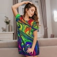 thumbnail image 3 of Disketp Pride Rainbow para Camisón Corto de Manga Corta para Mujeres, Camisón Cómodo con Escote Redondo, Bonito y Confortable, 3 of 6