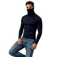 thumbnail image 5 of Mens Sports Athletic Shirt Stretch Turtleneck Long Sleeve Slim Fit Gym Training Muscle Tee Undershirt, 5 of 7