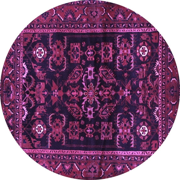 Ahgly Company Indoor Round Persian Purple Traditional Area Rugs, 6' Round