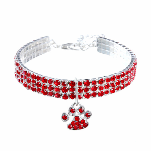 rhinestone Pet collar Flash pendant Dog collar adjustable crystal cat collar Elastic pet necklace