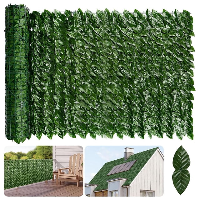 Follaje Artificial Sintético, Muro Verde Decoración para Casa Hogar Jardín Interiores y Exteriores, Follaje Rollo Cerca Planta Follaje Artificial Jardín Vertical (Verde)