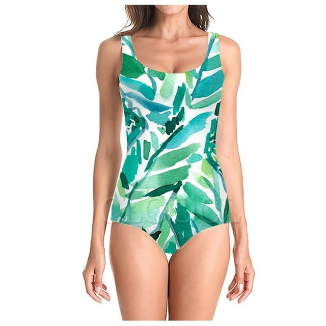 Aayomet Maillot de Bain Femme à Blocs de Couleur, Col Rond, Contrôle du Ventre, Rembourré, E L