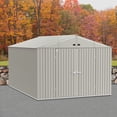 thumbnail image 3 of Arrow Elite 10 x 14 x 8 ft Cool Grey Steel Storage Shed, 3 of 17