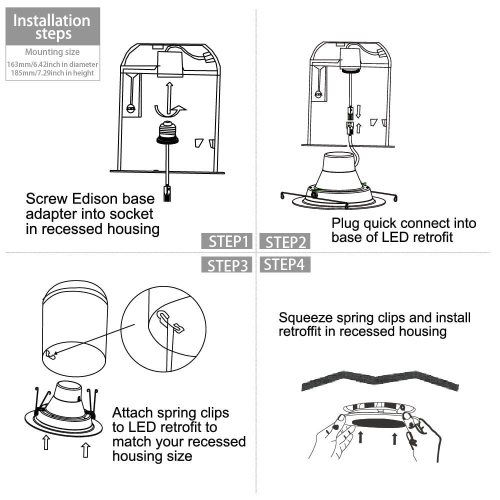 12 Pack Torchstar 17w 6inch Dimmable Led Retrofit Recessed Downlight 12 Pack Torchstar 17w 6inch Dimmable Led Retrofit Recessed Downlight Lutron Caseta Dimmer Compatible Energy Star Ul Clified 5000k Daylight 1200lm