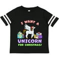 thumbnail image 3 of Inktastic I Want a Unicorn for Christmas with Presents Boys or Girls Toddler T-Shirt, 3 of 5