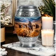 thumbnail image 6 of MUKTIVE Cowboys Combo Cremation Decorative Urns for Adult Ashes - Horses Funeral Urn for Adult Ashes Large - Cremation Cremated Remains Containers - Memorial Gift for Loss (1 Large, 4 Keepsake), 6 of 7
