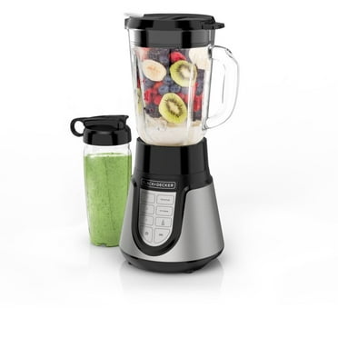 Black   Decker Quiet Blender, 48 oz Glass Jar, Personal Blending Jar, 1000 Watts, 3 Speeds, 3 Auto Functions