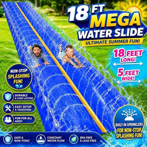 Stargo 18 x 5 ft - Slip Splash and Slide Water Slides for Kids - Backyard waterslide for Kid Outdoor Fun Summer Water Toys, Water Activities for Kids and adults for backyard fun, Ages 4-8, 5 6 7 8-12