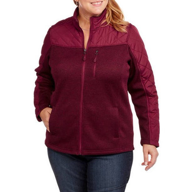 Swiss Tech Women's Plus-Size Quilted Tech Fleece Jacket - Walmart.com