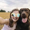thumbnail image 2 of AJGRHE Sunglasses for pre-Teen – UV400 Color Mirror Lens,Matte Round Frame Small Faces–Cycling & Outdoors E, 2 of 9