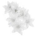 thumbnail image 2 of Gymnture 12Pcs Glitter Poinsettia Flowers for Xmas Tree and Wreath, White, 2 of 10
