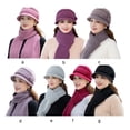 thumbnail image 2 of Qarigey Elder Cold Winter Warming Hats Portable Warm-keeping Fashion Bufanda Kit Cap Knitting Headwear Accesorio Outdoor Casual Sombreros Negro Qarigey AP013363-07, 2 of 5