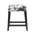 thumbnail image 3 of Linon Walt 24" Cow Print Counter Stool with Nailhead Trim in Black Wooden Frame, 3 of 17