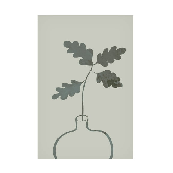 Canvas Wall Art - Pictufy Studio 'Green Oak Plant' Wall Art for Living Room, Bedroom, or Office Décor by Trademark Fine Art - 30 x 47 Inches