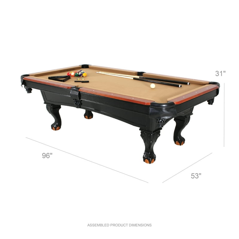 Minnesota Fats 8 Covington Billiard Table with Carved Solid Wood Legs and Antiqued Wood Finish Walmart