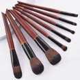 thumbnail image 5 of Farfi 8 unids/set cepillo de maquillaje suave multifuncional profesional portátil ligero accesorio de belleza larga vida útil color caoba kit de cepillo cosmético Gi, 5 of 5
