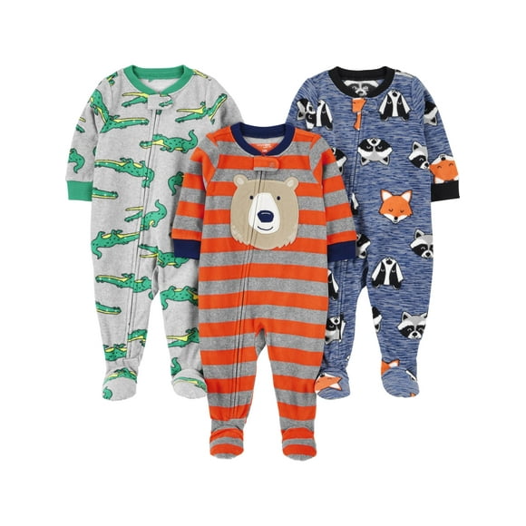 Pajama Simple Joys by Carter's de forro polar, paquete de 3 unidades, para niños de 12 meses