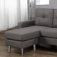 thumbnail image 2 of Cosmic Homes Sectional Sofa Grey, Reversible Chaise, Chrome-Finished Legs, 2 of 5
