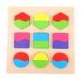 thumbnail image 1 of EeaseCA 1 Set Wooden Shape Puzzle Toy Early Learning Toy Toddler Educational Wood Puzzle, 1 of 7