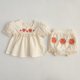 thumbnail image 1 of Ropa de verano para niñas, Body infantil bordado Floral, Top bonito de una pieza para bebés + Bloomer, traje de 2 uds para hermanas, 1 of 6