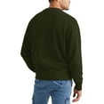 thumbnail image 2 of Sleepdown Men's Crewneck Sweatshirt, Soft Midweight Long Sleeve Fleece Sweatshirt for Men, Basic Pullover Mens Sweatshirt - Large, Olive, 2 of 4