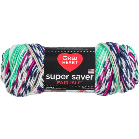 Red Heart Super Saver Fair Isle Derby Yarn, 236 (Best Yarn For Fair Isle Knitting)