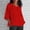 Red, variant on Fesfesfes Women's Breathable Tops Trendy Solid Color Three-Quarter Sleeves Round Neck T-shirt Comfy Loose for Home Daily Wearing Clothes(Navy,L)